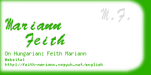 mariann feith business card